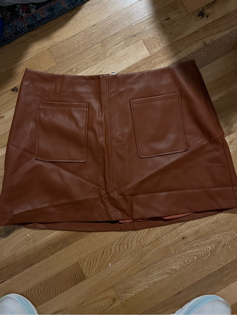 Anthropologie Faux Leather Mini Skirt in Chestnut